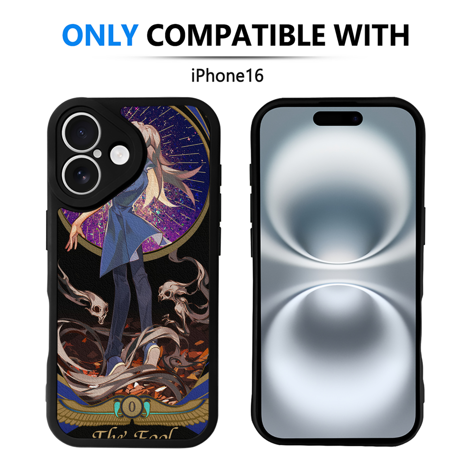 （画像用） 遊☆戯☆王 Yu-Gi-Oh! 【iPhone 16シリーズ対応】シリコンスマホケース（レザー調） 材質：シリコン